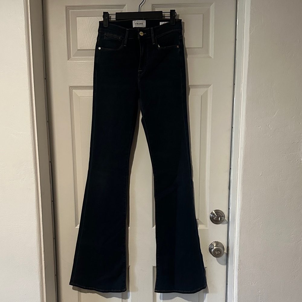 Frame Denim Dark Flare Jeans - Le High Flare